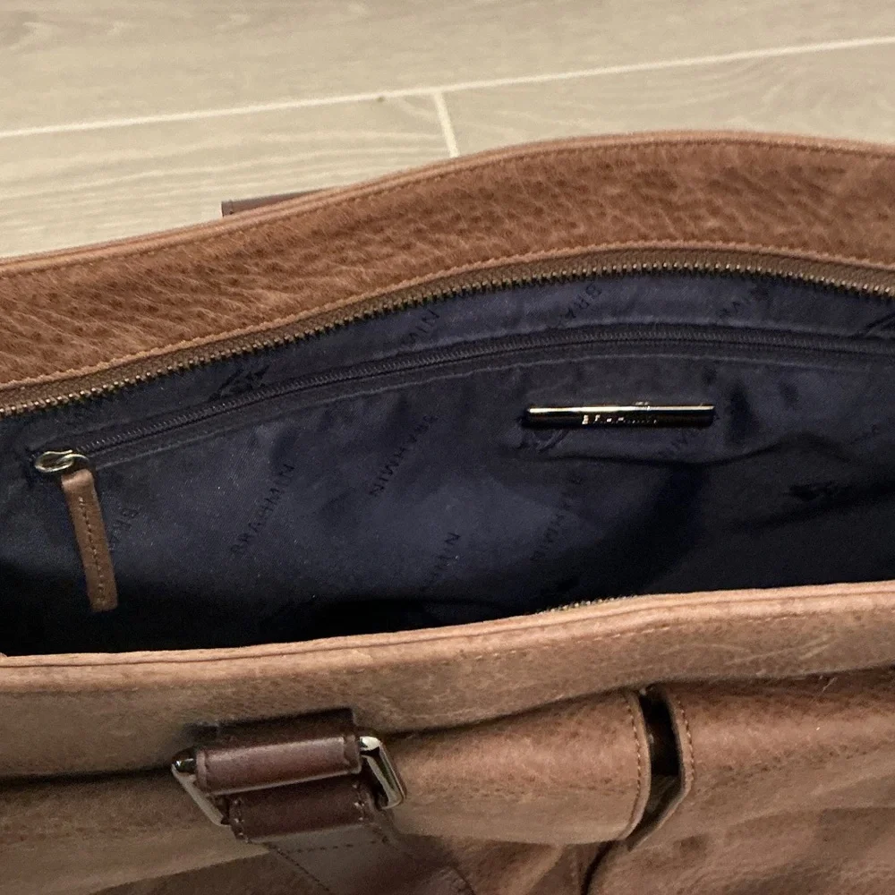 Brahmin Brown Leather Laptop Work Briefcase Bag